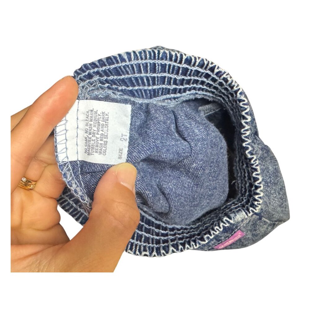 OshKosh Girls Denim Wide Leg Shorts 2T | Skirt Look Acid Wash 90s Y2K Style - Picture 5 of 6